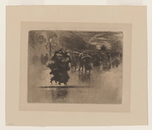 Le Petite Enterrement (The Burial -- Small Plate) by Félix-Hilaire Buhot, print, 1878