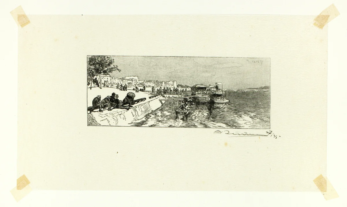 Bercy Wharf, plate two from Le Long de la Seine et des Boulevards by Louis Auguste Lepère, print, 1890