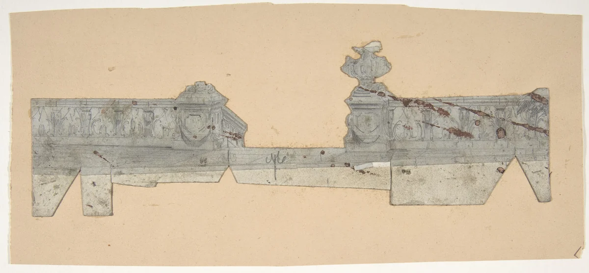 Design for a Stage Set at the Opéra, Paris by Eugène Cicéri, drawing, 1830-1890