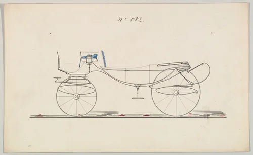 Design for Vis-à-vis/ Caleche, no. 582 by Brewster & Co., drawing, 1850-1870