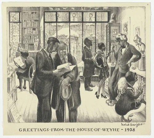 Greetings from the House of Weyhe by Mabel Dwight, print, 1928