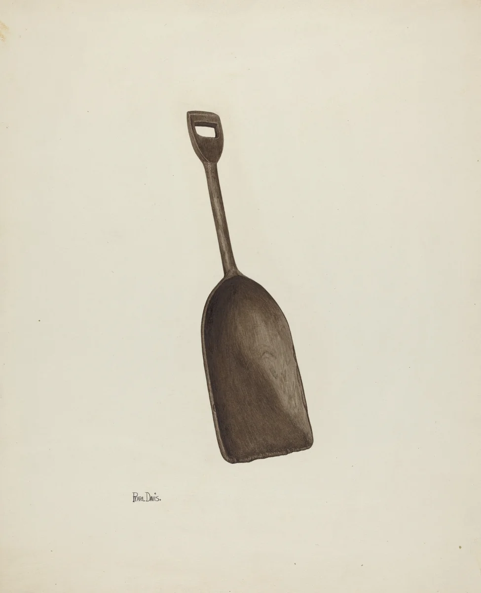 Wooden Grain Shovel by Pearl Davis, index of american design, 1941
