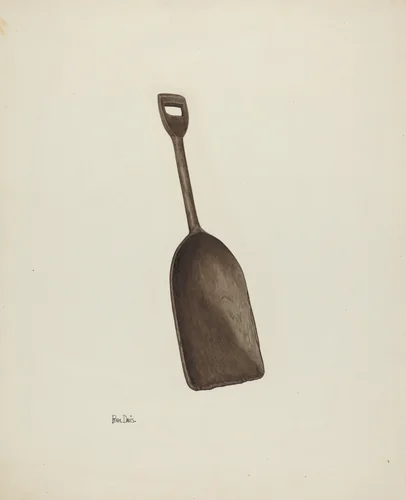 Wooden Grain Shovel by Pearl Davis, index of american design, 1941
