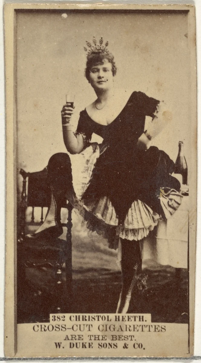 Card Number 382, (Louise Weber), from the Actors and Actresses series (N145-3) issued by Duke Sons & Co. to promote Cross Cut Cigarettes by W. Duke, Sons & Co., photograph, 1880-1889