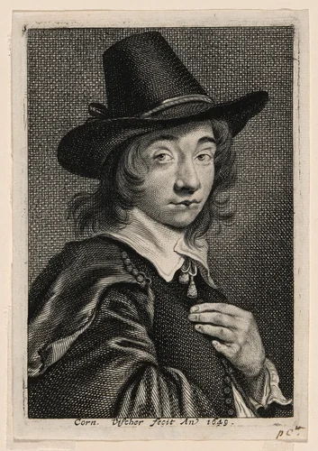 Self-Portrait by Cornelis Visscher, print, 1649