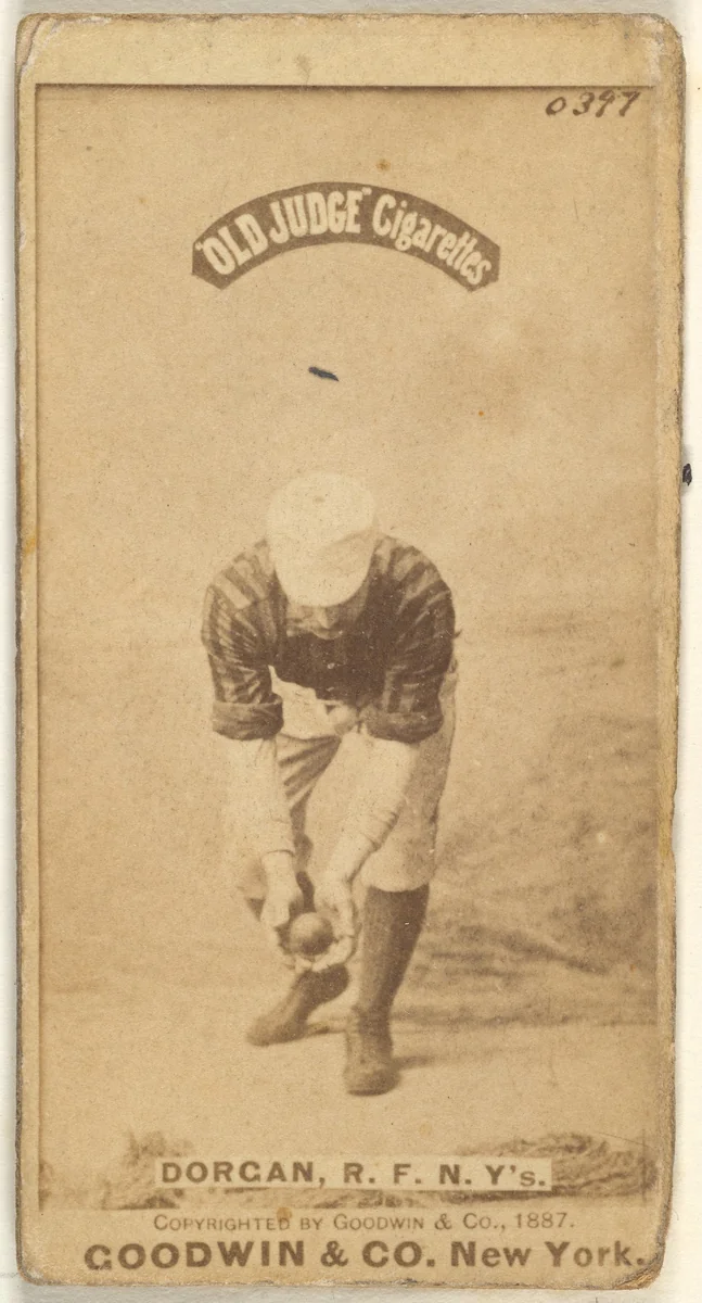 Michael Cornelius Dorgan, Right Field, New York, from the Old Judge series (N172) for Old Judge Cigarettes by Goodwin & Company, photograph, 1887