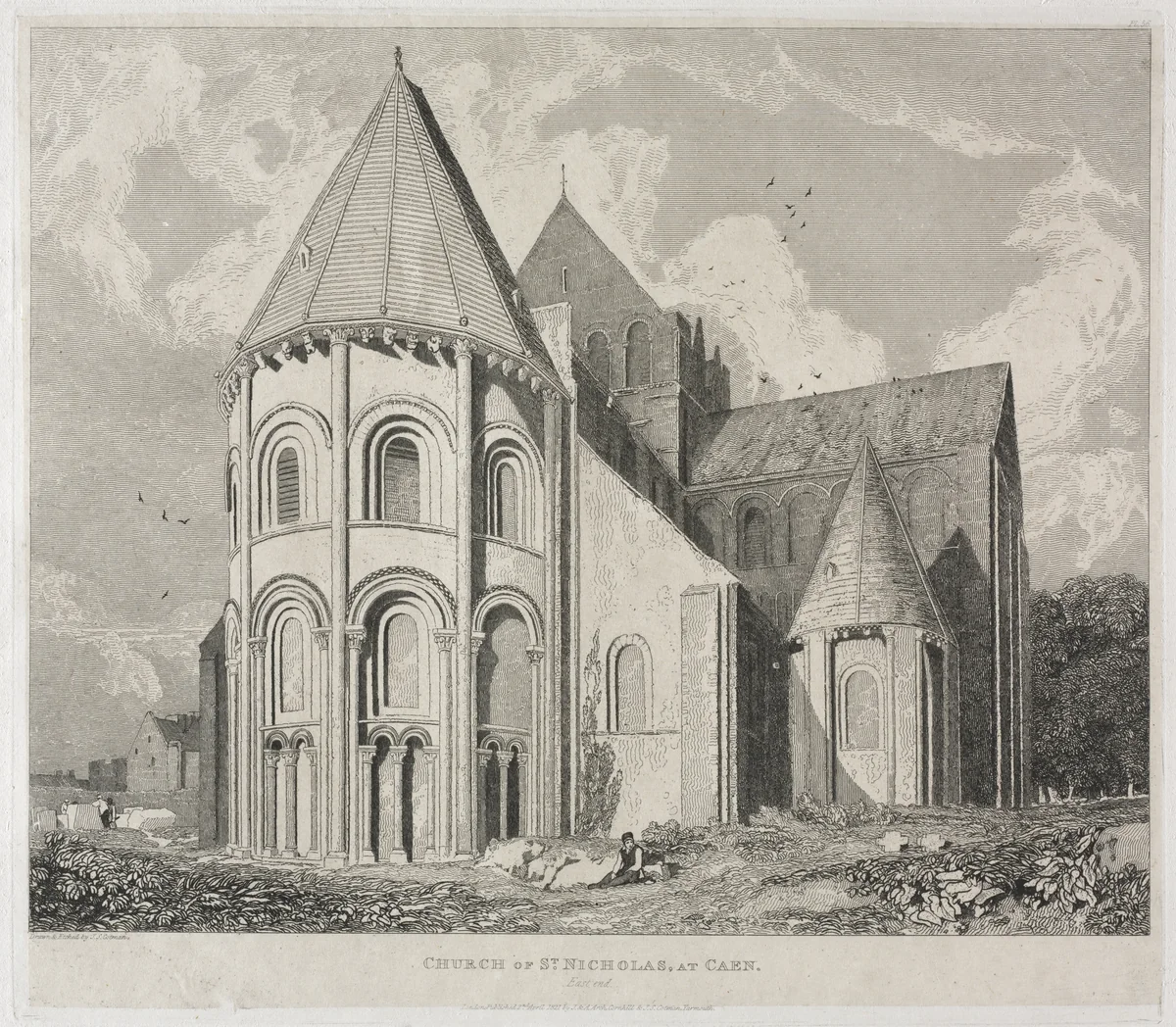 Church of St. Nicholas, at Caen by John Sell Cotman, print