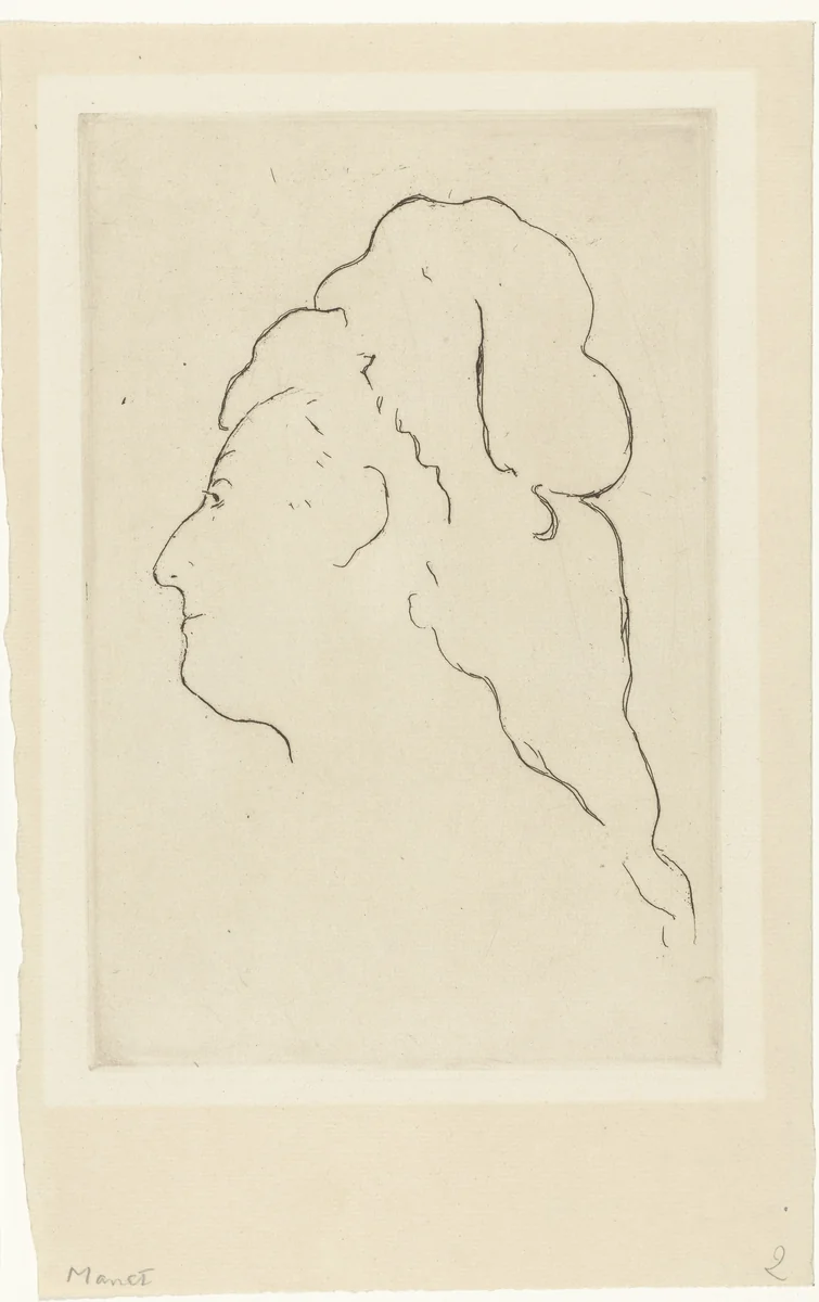 Portret van Eva Gonzalès by Edouard Manet, print, 1870