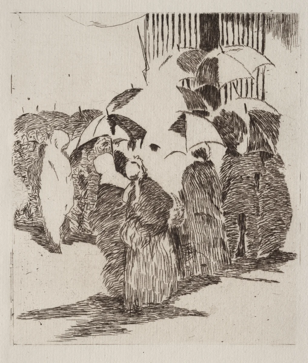 Line in Front of the Butcher Shop by Edouard Manet, print, 1870-1871