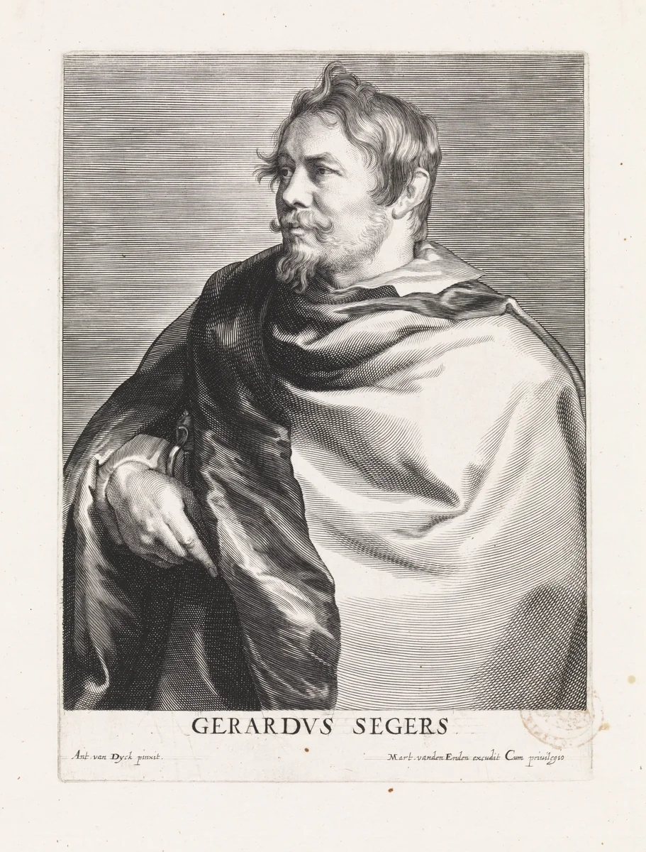 Portret van de schilder Gerard Seghers by Paulus Pontius, print, 1616-1657