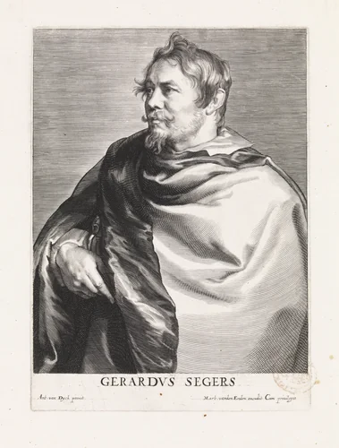 Portret van de schilder Gerard Seghers by Paulus Pontius, print, 1616-1657