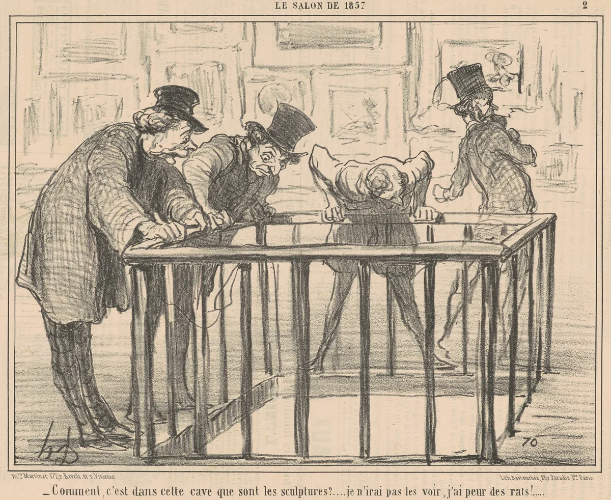 Comment, c'est dans cette cave que ... by Honoré Daumier, print, 1857