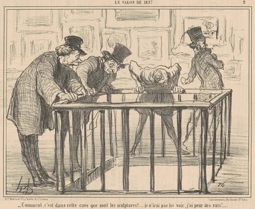 Comment, c'est dans cette cave que ... by Honoré Daumier, print, 1857