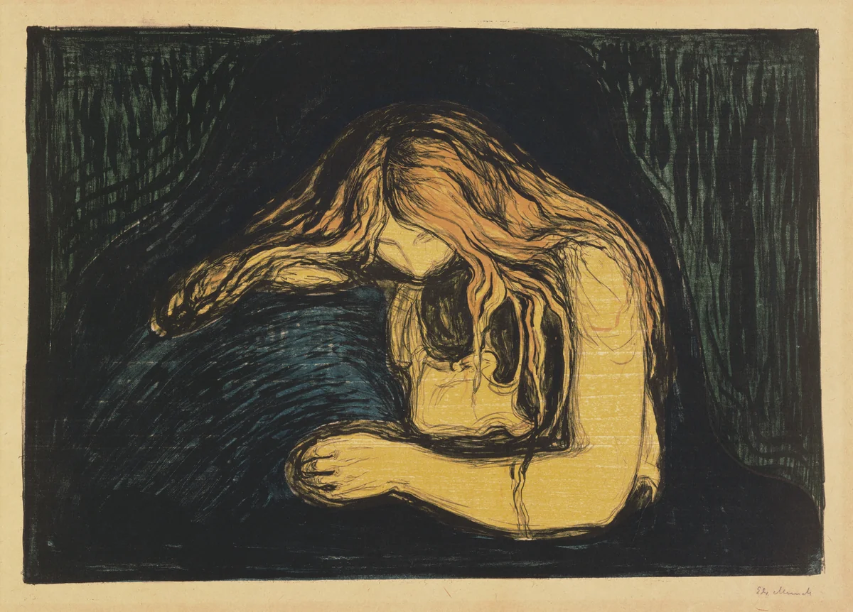 Vampire II (Vampyr II) by Edvard Munch, print, 1895