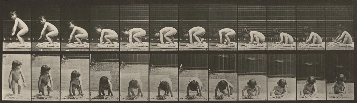Plate Number 479. Child getting up from the ground by Eadweard Muybridge, photograph, 1887