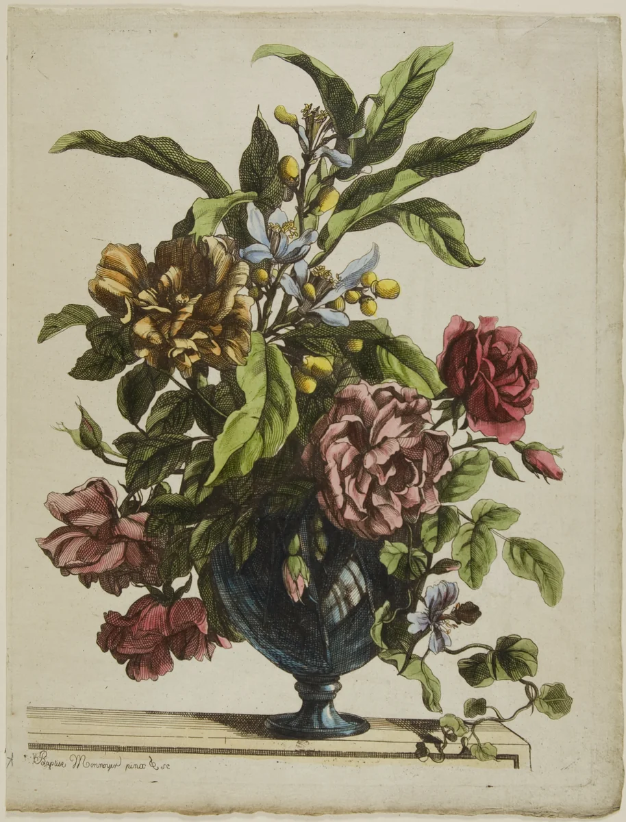 Vase of Flowers by Jean Baptiste Monnoyer, print, 1660