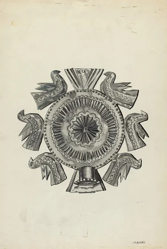 Cut Tin Candle Holder by Irene M. Burge, index of american design, 1936