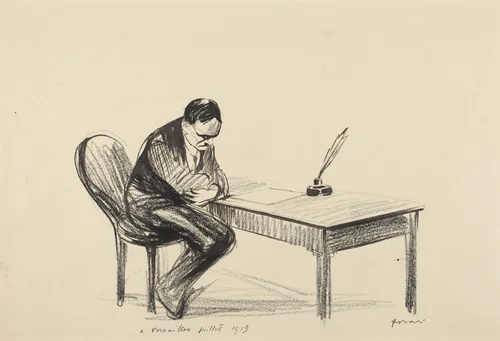 A Versailles juillet 1919 by Jean-Louis Forain, drawing, 1919