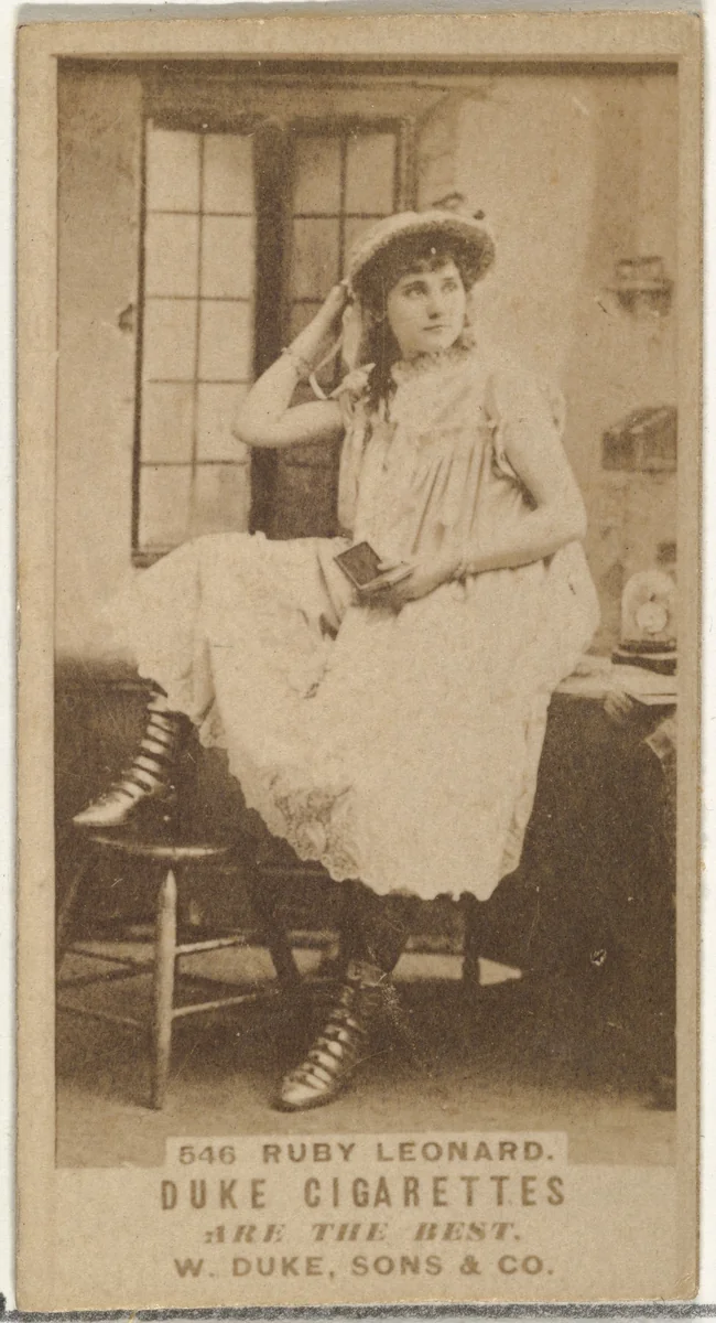Card Number 546, Ruby Leonard, from the Actors and Actresses series (N145-7) issued by Duke Sons & Co. to promote Duke Cigarettes by W. Duke, Sons & Co., photograph, 1880-1889