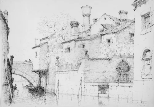 Rio del Erbe, Venice by Andrew Fisher Bunner, artwork, 1883