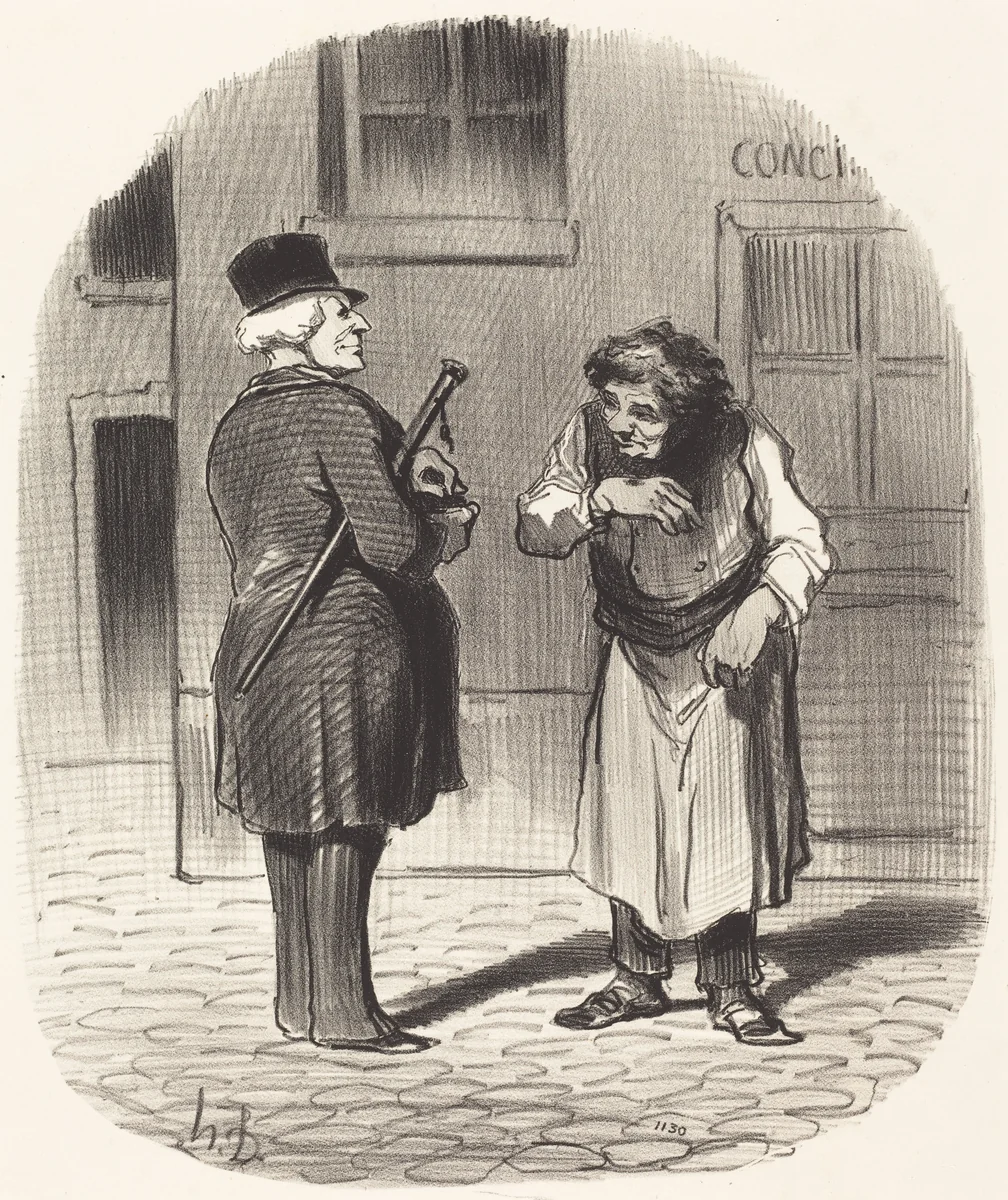 Le Jour de l'an by Honoré Daumier, print, 1852