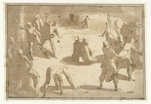 Steniging van Stefanus by Unknown, drawing, 1554-1627