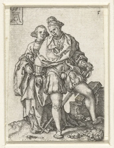Dansend paar by Unknown, print, 1551