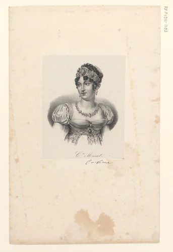 Portret van Caroline Murat (née Bonaparte) by anonymous, print, 1818-1842