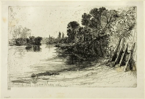 Brentford Ferry by Francis Seymour-Haden, print, 1864