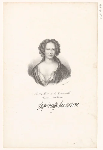 Portret van Marie-Anne de La Trémoille by anonymous, print, 1818-1842