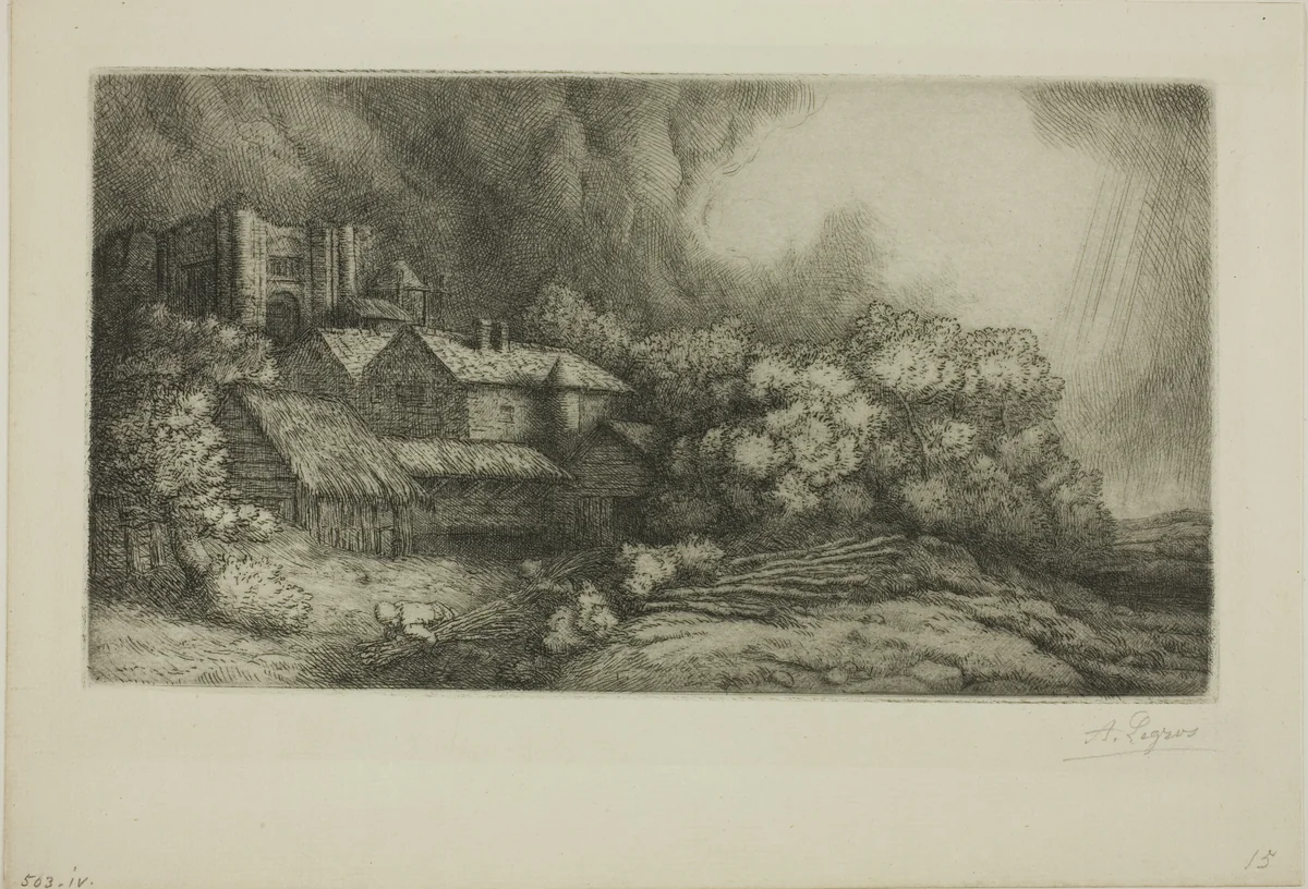 The Abbey Farm by Alphonse Legros, print, 1888-1898