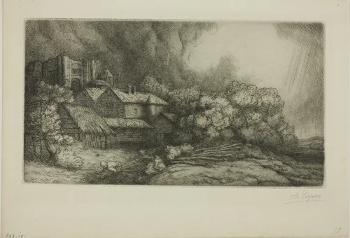 The Abbey Farm by Alphonse Legros, print, 1888-1898