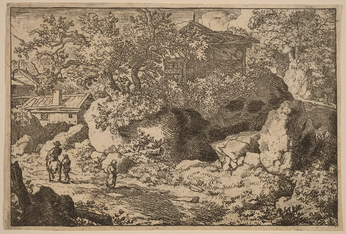 Peasant on Horseback by Allart van Everdingen, print, 1645-1656
