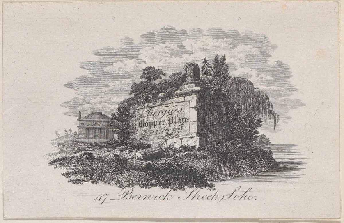 Trade Card for F.P. Fargues, Copper Plate Printer by anonymous, print, 1700-1800