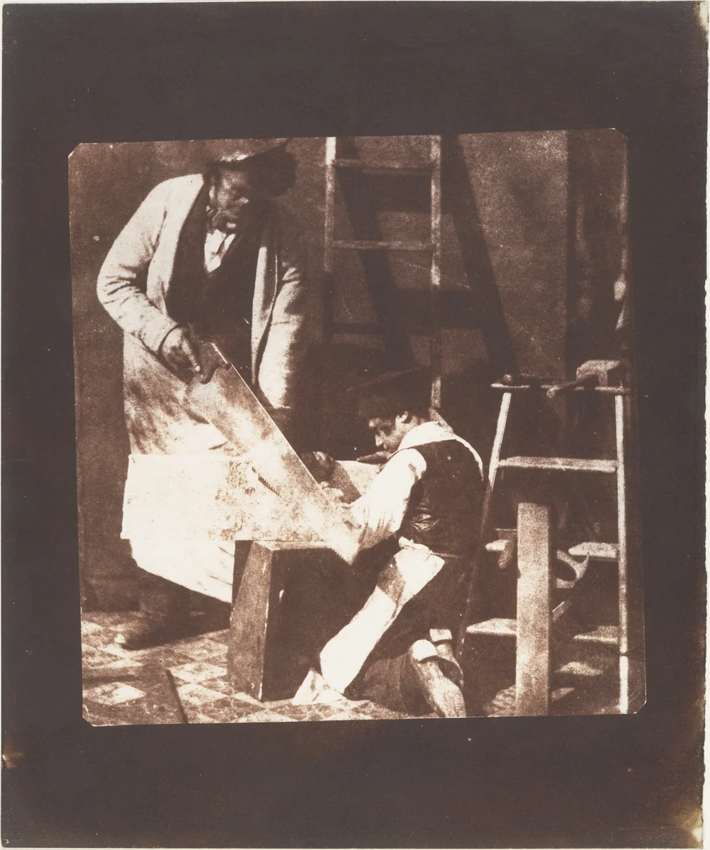[Carpenter and Apprentice] by William Henry Fox Talbot, photograph, 1842-1846