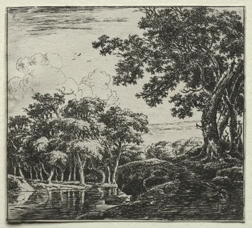 The Three Large Trees by Herman Naiwincx, print, 1640-1651