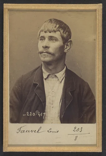 Fauvel. Louis. 27 ans, né le 14/4/67 à Écouché (Orne). Tourneur. Anarchiste. 2/7/94. by Alphonse Bertillon, photograph, 1894
