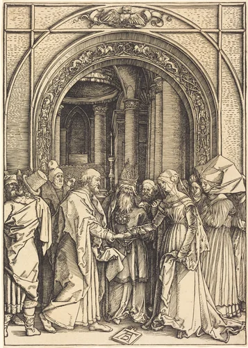 The Betrothal of the Virgin by Albrecht Dürer, print, 1504-1505