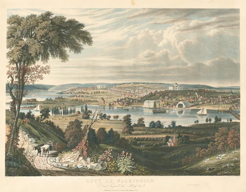 City of Washington: From beyond the Navy Yards by William James Bennett; George Cooke, print, 1834