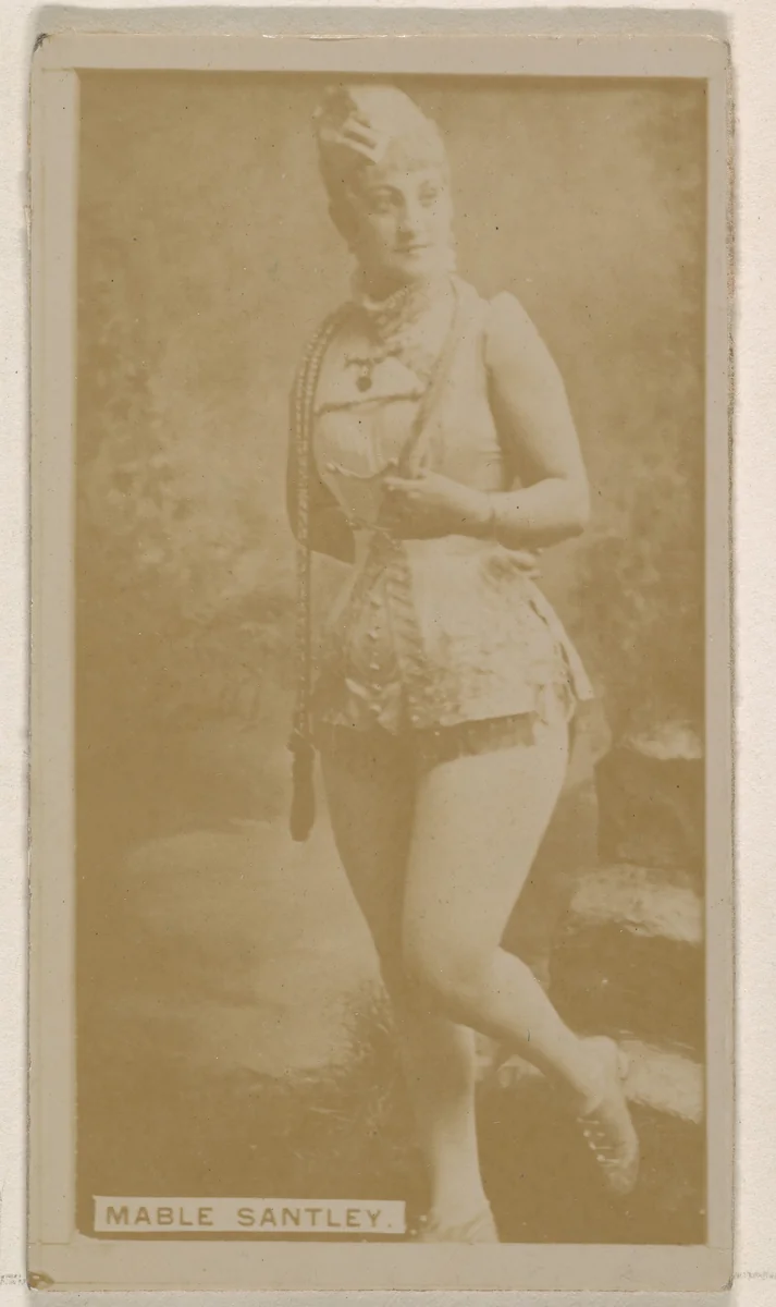 Mabel Santley, from the Actresses series (N245) issued by Kinney Brothers to promote Sweet Caporal Cigarettes by Kinney Brothers Tobacco Company, photograph, 1890