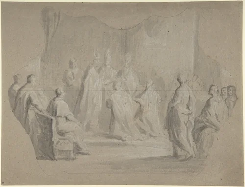 The Consecration of a Bishop by anonymous, drawing, 1700-1799