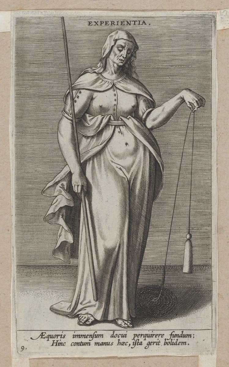 Experientia, from "Proposopographia" by Philips Galle, print, 1580-1595