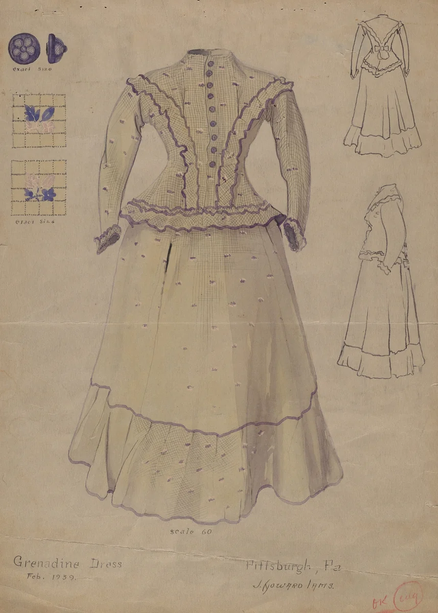 Dress by J. Howard Iams, index of american design, 1939