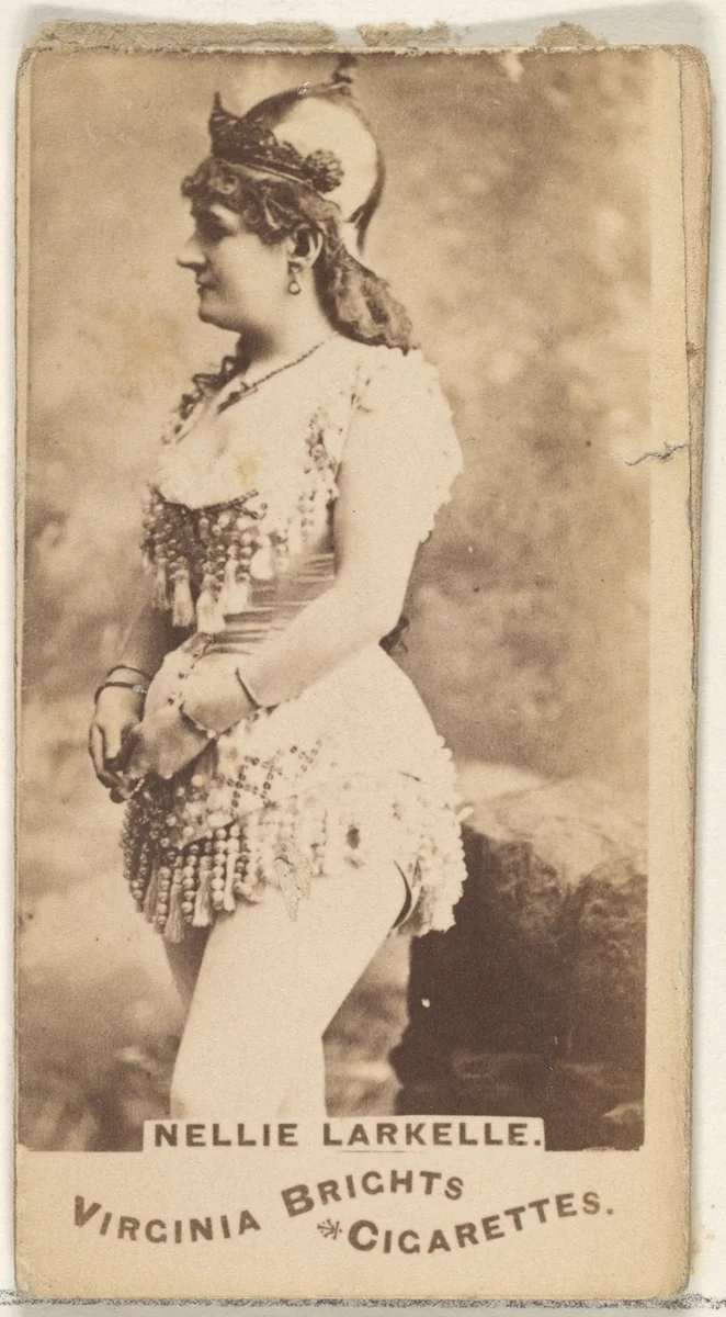 Nellie Larkelle, from the Actors and Actresses series (N45, Type 1) for Virginia Brights Cigarettes by Allen & Ginter, photograph, 1885-1891