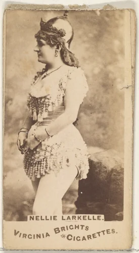 Nellie Larkelle, from the Actors and Actresses series (N45, Type 1) for Virginia Brights Cigarettes by Allen & Ginter, photograph, 1885-1891