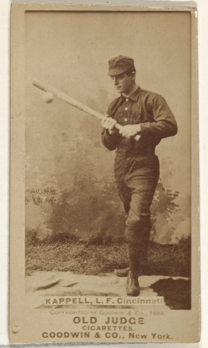 Henry "Heinie" Kappel, Left Field, Cincinnati, from the Old Judge series (N172) for Old Judge Cigarettes by Goodwin & Company, photograph, 1888