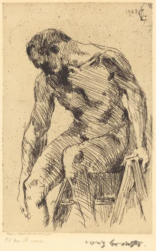 Sitzender Männlicher Akt (Seated Male Nude) by Lovis Corinth
Paul Graupe, print, 1908