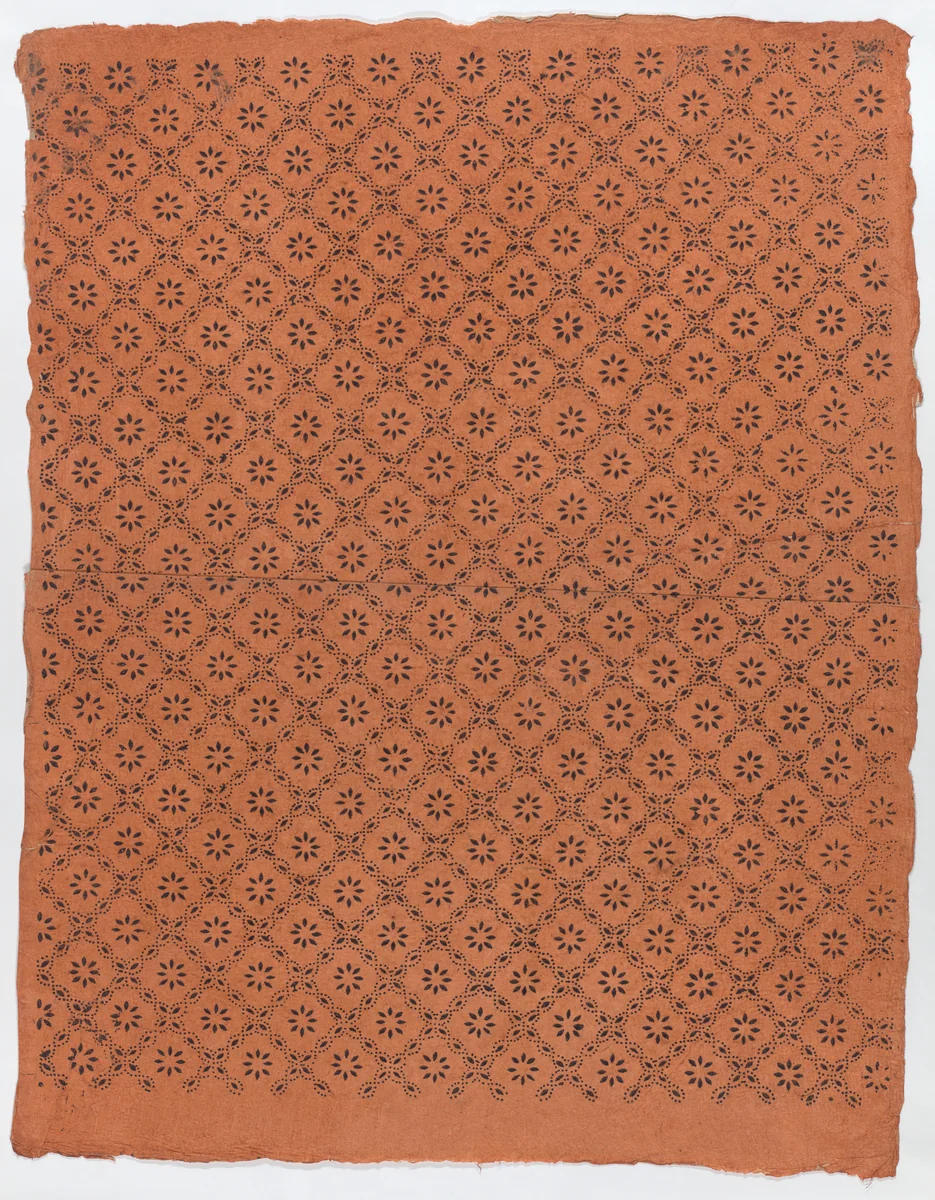 Sheet with overall floral dot pattern by anonymous, print, 1775-1875