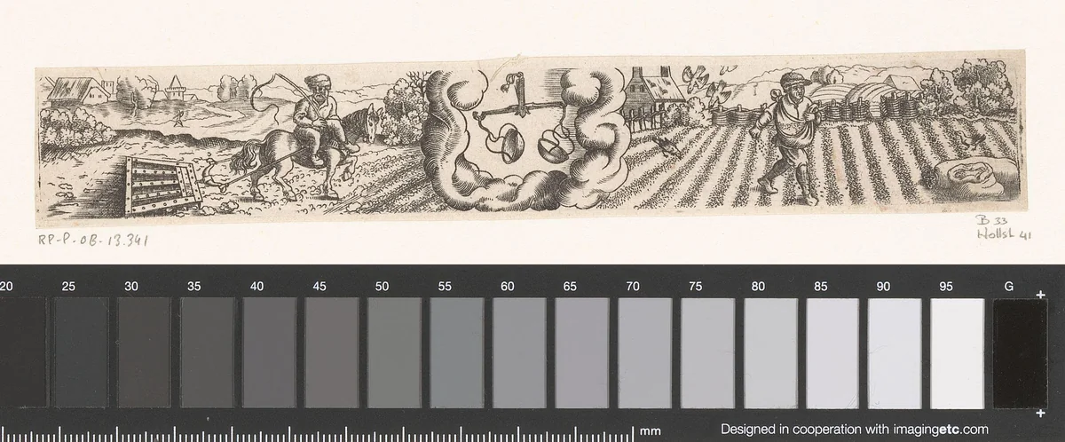 Weegschaal (september) by Franz Isaac Brun, print, 1559-1596