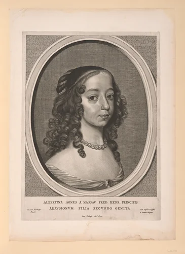 Albertine Agnes, Princess of Orange Nassau, from Nine Portraits by Cornelis Visscher, print, 1649